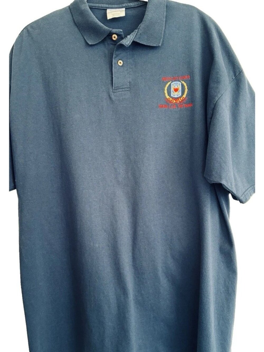 199th LIB Redcatchers Vietnam Polo Shirt Men's XL Blue Embroidered 24"x32" ARMY